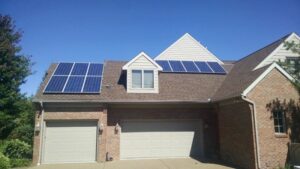 Image shows what a solar panel installation looks like on a residential home